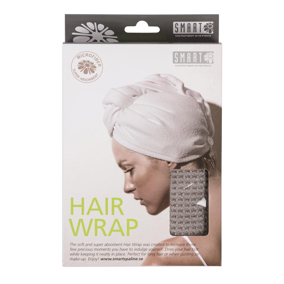 Микрофибърна кърпа/тюрбан за коса сива