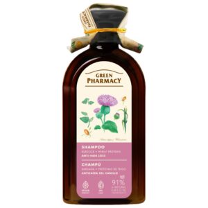 Шампоан против косопад Green Pharmacy с репей и пшенични протеини 350 мл, укрепва и стимулира растежа на косата
