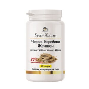 Doctor Nature Червен корейски женшен, 60 капсули за памет и концентрация и мисловна дейност