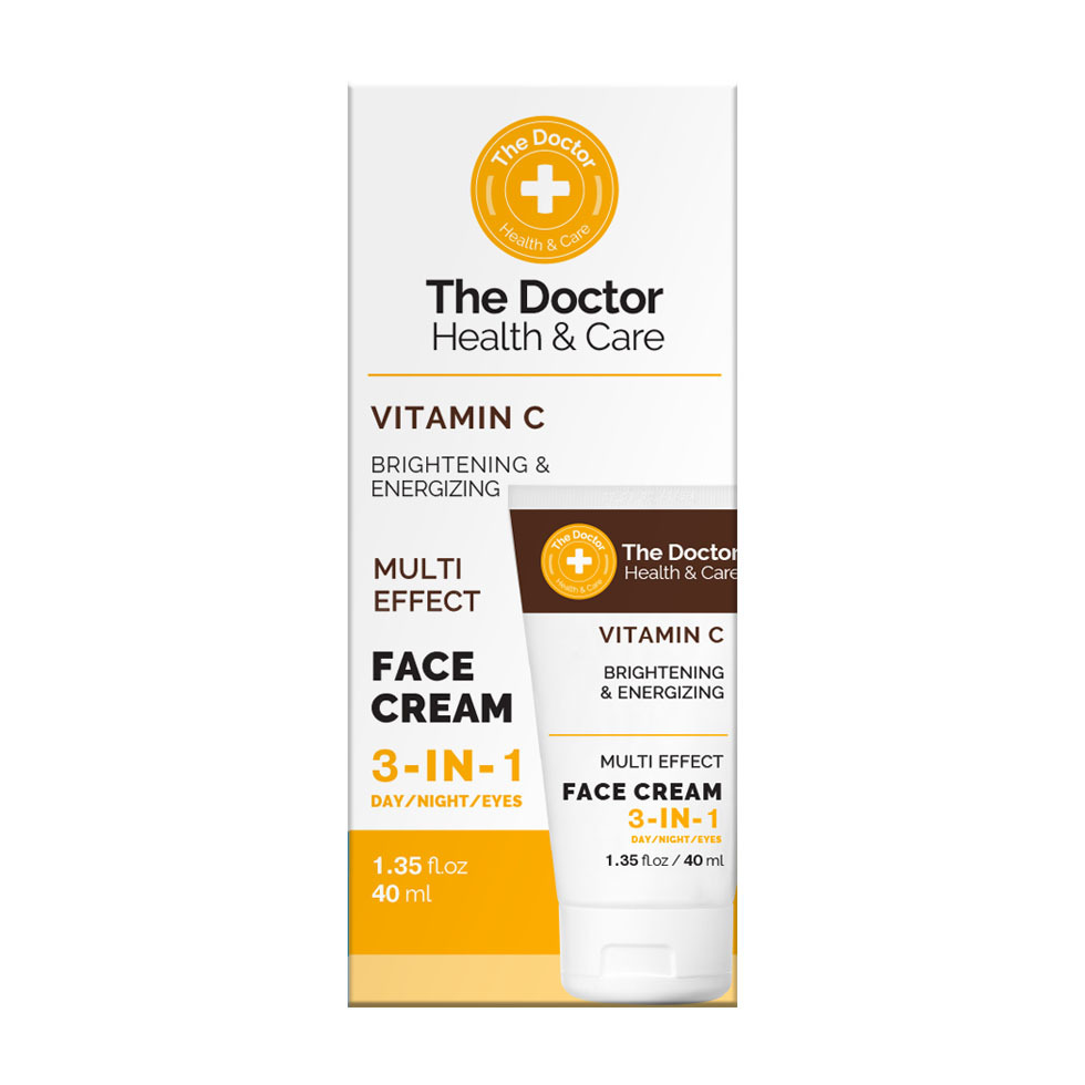 Крем за лице 3в1 с витамин C The Doctor, 40 ml за озаряване, хидратация и изравняване тена на кожата