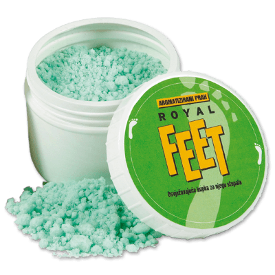 Royal Feet купка 500 г – освежаваща сол за крака с ментол, премахва миризмата и вроговена кожа.